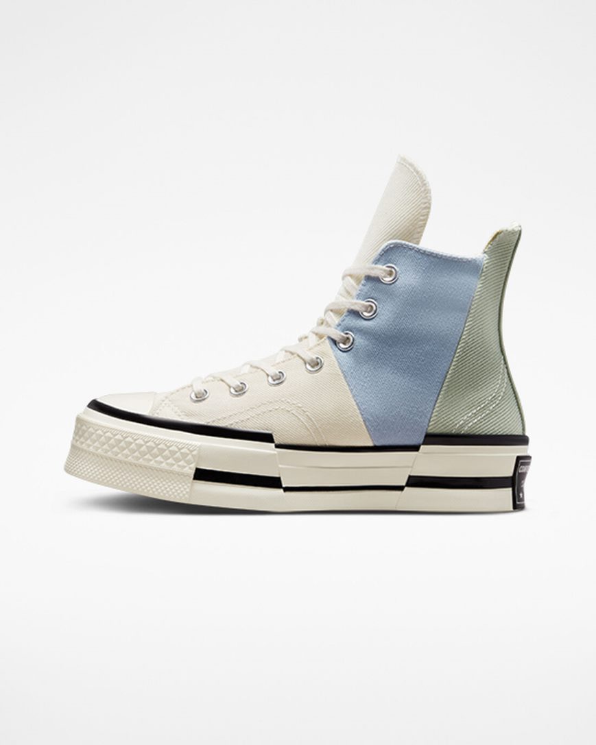 Pánské Boty Vysoké Converse Chuck 70 Plus Materiál Mashup Olivy Zelené | CZ UHZL58